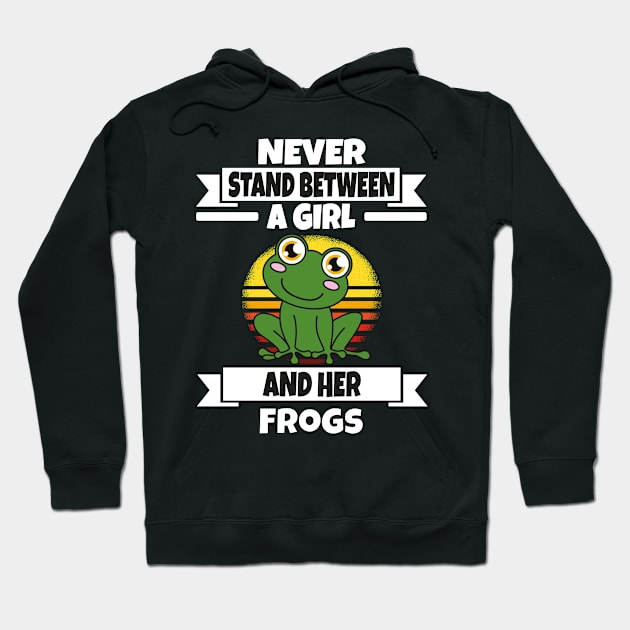 Frog Never Stand Between A Girl And Her Frogs Hoodie by MzumO